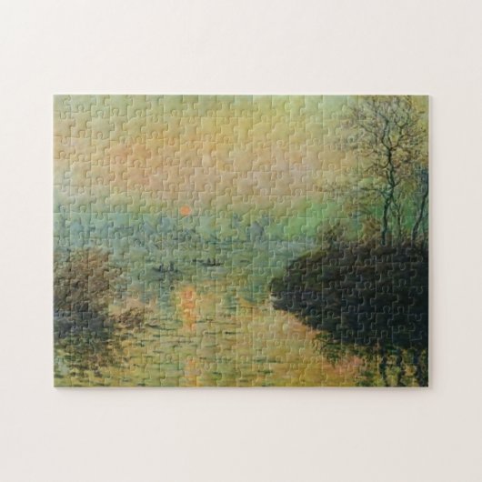 Sunset Seine Lavacourt Winter Monet Fine Art Legpuzzel (Horizontaal)