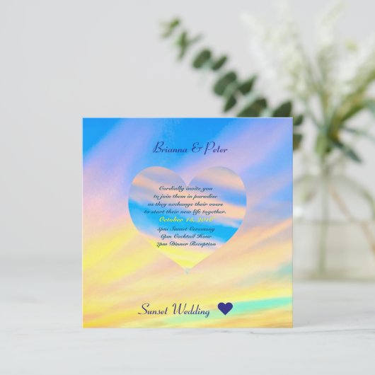 Sunset | Semi-Gloss voor huwelijksuitnodiging Kaart (Staand voorkant)