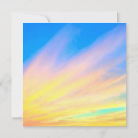 Sunset | Semi-Gloss voor huwelijksuitnodiging Kaart (Achterkant)