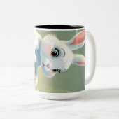 Sunset Serenade: Grazende Giraffes op de Savanne Tweekleurige Koffiemok (Voorkant rechts)