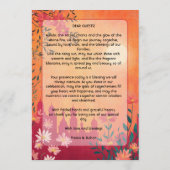 Sunset Serenade Pedestal Wedding Menu (Achterkant)