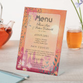 Sunset Serenade Pedestal Wedding Menu Reclamebord Met Voetstuk (Insitu)