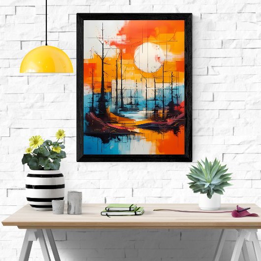 Sunset Serenity - Abstract landschap Poster
