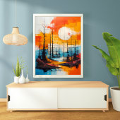 Sunset Serenity - Abstract landschap Poster