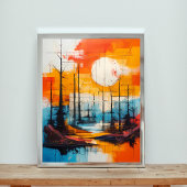 Sunset Serenity - Abstract landschap Poster