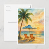 Sunset Serenity Beach Post Card Briefkaart (Voorkant / Achterkant)