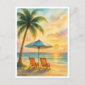 Sunset Serenity Beach Post Card Briefkaart (Voorkant)