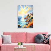 Sunset Serenity beroemd gemaakt door The Mediterra Canvas Afdruk (Insitu (Woonkamer))