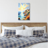 Sunset Serenity beroemd gemaakt door The Mediterra Canvas Afdruk (Insitu (Slaapkamer))
