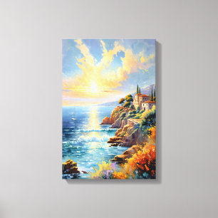 Sunset Serenity beroemd gemaakt door The Mediterra Canvas Afdruk