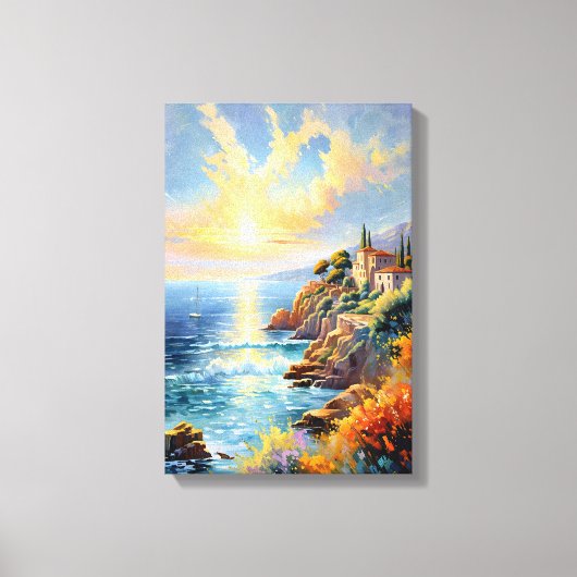 Sunset Serenity beroemd gemaakt door The Mediterra Canvas Afdruk (Voorkant)