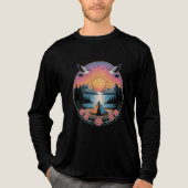 Sunset Serenity Camping & Mountain Escap Tri-Blend Shirt (Voorkant volledig)