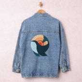 Sunset Serenity: Een walvis sprong in retro kleure Denim Jacket (Hangar)