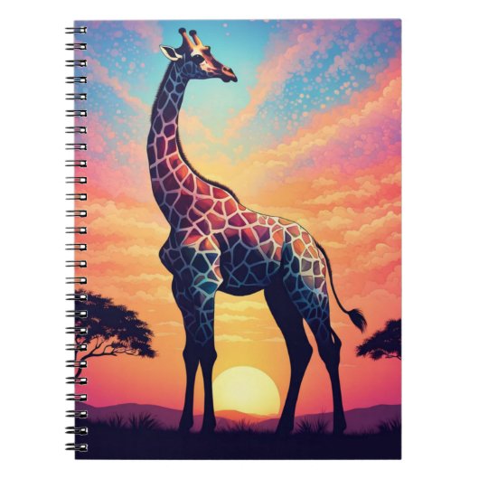 Sunset Serenity Giraffe Notitieboek (Voorkant)