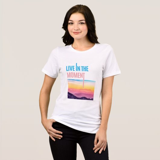 Sunset Serenity - Leef in het moment Tri-Blend Shirt (Voorkant volledig)