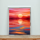 Sunset Serenity - Levendige landschapskunst Poster