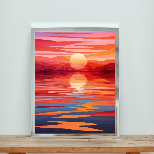 Sunset Serenity - Levendige landschapskunst Poster