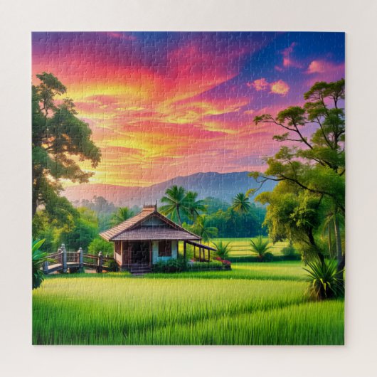 Sunset Serenity op het platteland Legpuzzel (Verticaal)