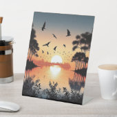 Sunset Serenity Reclamebord Met Voetstuk (Insitu)