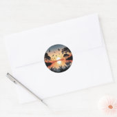 Sunset Serenity Ronde Sticker (Envelop)