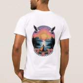 Sunset Serenity Vintage Camping & Mountain Escap T-shirt (Achterkant)