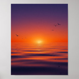 Sunset Serenity Wall Poster - Tranquil Ocean Wave