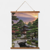 Sunset-serie Japanse tuin Hangend Wandkleed (Voorkant)