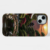 Sunset-serie Japanse tuin iPhone Hoesje (Achterkant horizontaal)