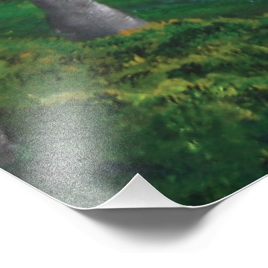 Sunset Shack in Mountain Forest Foto Afdruk (Hoek)