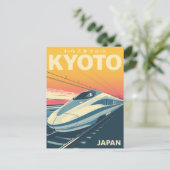 Sunset Shinkansen in Kyoto Briefkaart (Staand voorkant)