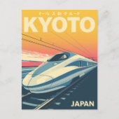 Sunset Shinkansen in Kyoto Briefkaart (Voorkant)