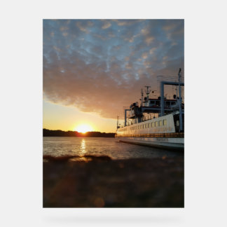 Sunset Ship Water Acryl Bord