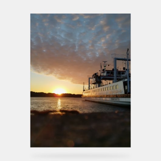 Sunset Ship Water Acryl Bord (Voorkant)