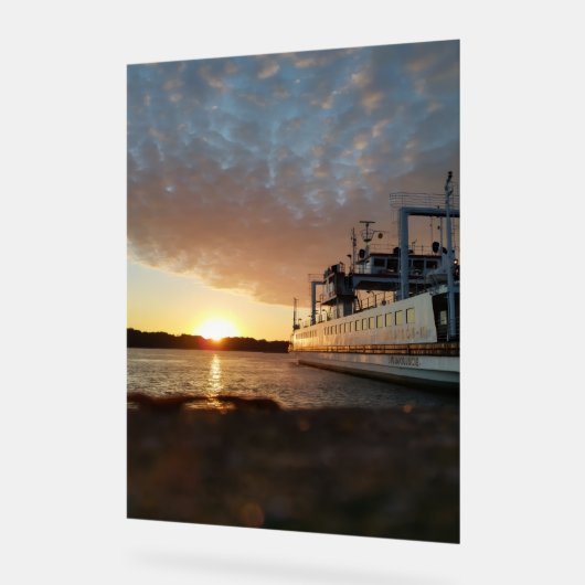 Sunset Ship Water Acryl Bord (Hoek)