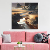 Sunset Shore Canvas Afdruk (Insitu (Woonkamer))
