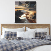 Sunset Shore Canvas Afdruk (Insitu (Slaapkamer))