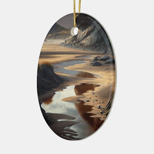 Sunset Shore Keramisch Ornament (Links)