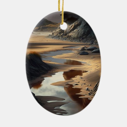 Sunset Shore Keramisch Ornament (Achterkant)