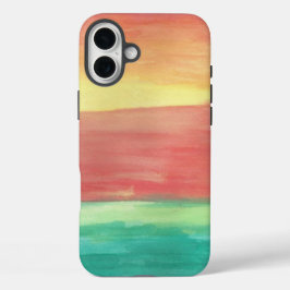 Sunset Shores Abstracte Art iPhone 16 Plus Hoesje