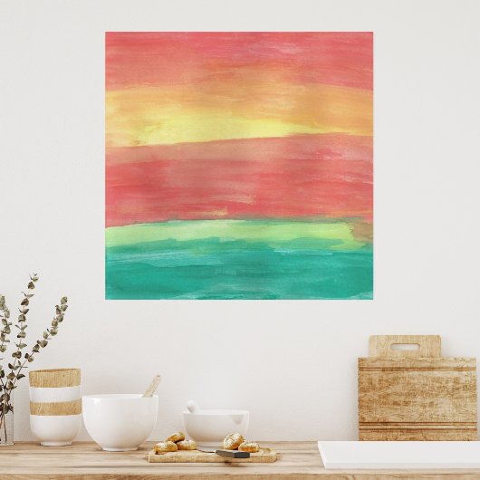 Sunset Shores Abstracte Art Poster (Keuken)