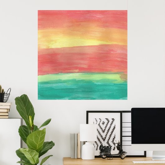 Sunset Shores Abstracte Art Poster (Thuiskantoor)
