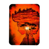Sunset Silhouette Art Magnet - Schilderen Magneet (Verticaal)