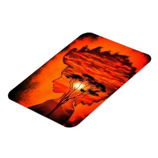 Sunset Silhouette Art Magnet - Schilderen Magneet (Linkerzijde)