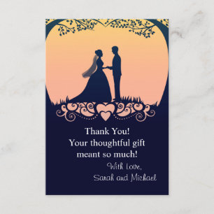 Sunset Silhouette Bride Groom Weddenschap Bedankt
