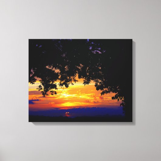 Sunset Silhouette Canvas Afdruk (Voorkant)
