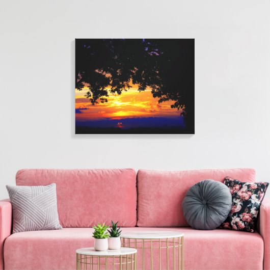 Sunset Silhouette Canvas Afdruk (Insitu (Woonkamer))