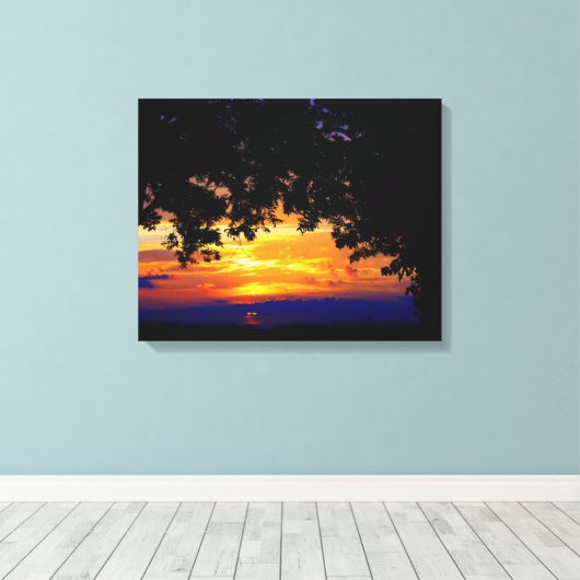 Sunset Silhouette Canvas Afdruk (Insitu (Houten vloer))