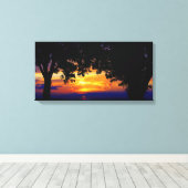 Sunset Silhouette Canvas Afdruk (Insitu (Houten vloer))