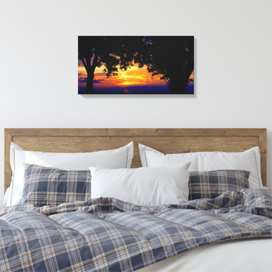 Sunset Silhouette Canvas Afdruk (Insitu (Slaapkamer))