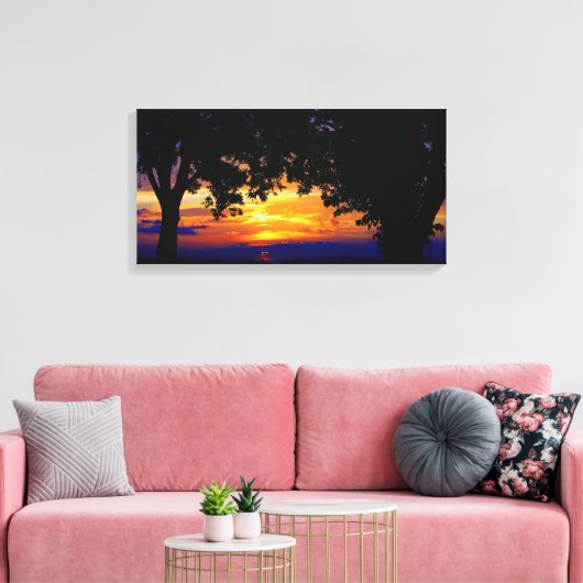 Sunset Silhouette Canvas Afdruk (Insitu (Woonkamer))